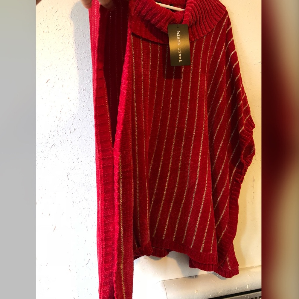 NWT Black Rivet Red Cover Up Jacket Warm Coat Top - Picture 3 of 8